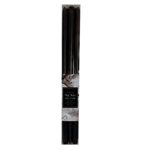 Soy Wax Black Taper Candles 18" Extra Long Pack Of 6 Home Decor Gothic Event